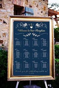 Wedding Table Assignments Board Navy Background Wedding