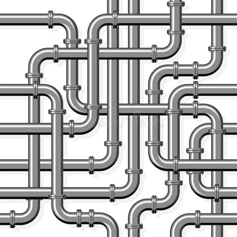 Pipeline Realistic Vector Seamless Pattern In Flat Style Intertwining