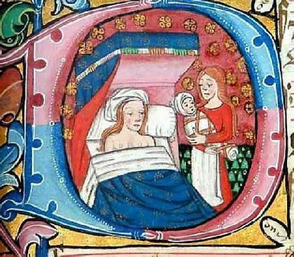 The Nativity of Mary from the Antiphoner | Nativity of mary, Medieval books, Illuminated letters