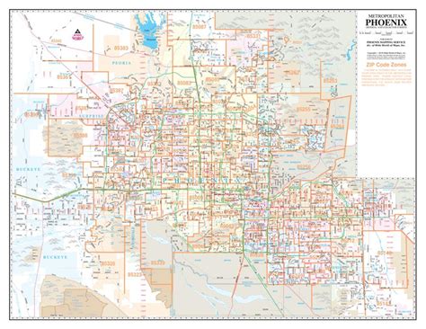 Metropolitan Phoenix Zip Code Arterial And Collector Streets Desktop M Wide World Maps And More