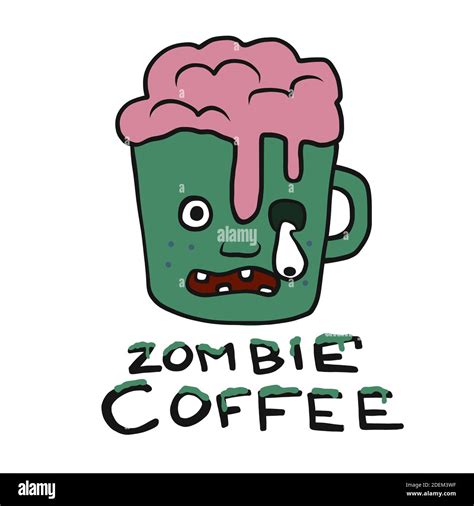 Zombie Coffee Cup Cartoon Vector Illustration Stock Vector Image And Art