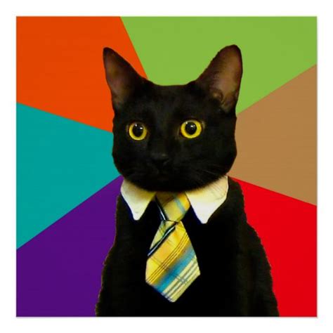 Business Cat Black Cat Poster