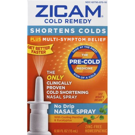 Zicam Cold Remedy Nasal Spray No Drip With Cooling Menthol And Eucalyptus 05 Oz Instacart