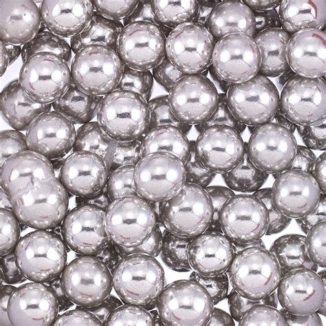 Non Edible Metallic Silver Coated Dragees 8mm Case Pack