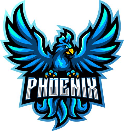 Blue Phoenix Esport Mascot Logo Design By Visink Thehungryjpeg