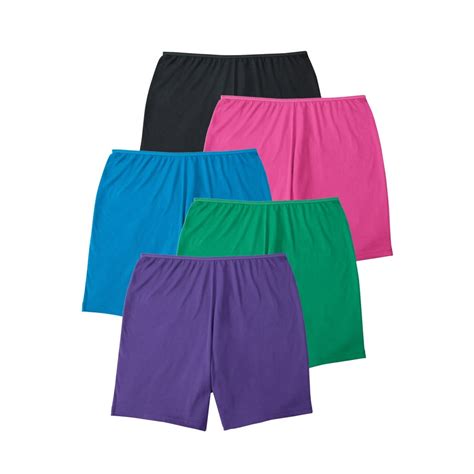 comfort choice comfort choice women s plus size 5 pack cotton boxer panties