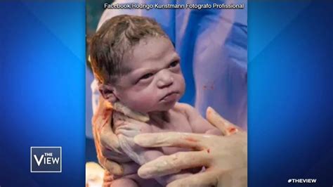 Newborn Babys Facial Expression Goes Viral The View Youtube