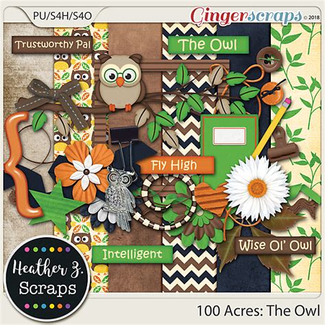 Gingerscraps Kits Mini 100 Acres The Owl Mini Kit By Heather Z Scraps