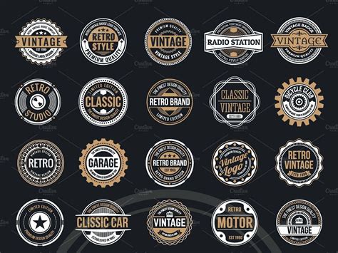 50 Vintage Round Badge And Logo By Logo Templates On Dribbble Vintage