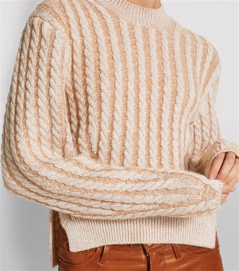 Womens Chloé Beige Cable Knit Sweater Harrods Uk