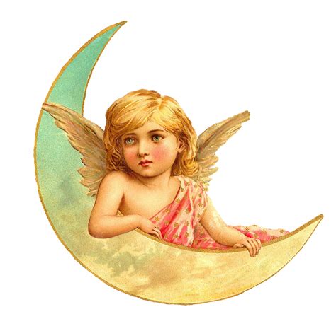 Fairy And Crescent Moon Ceramic Tile Vintage Moon
