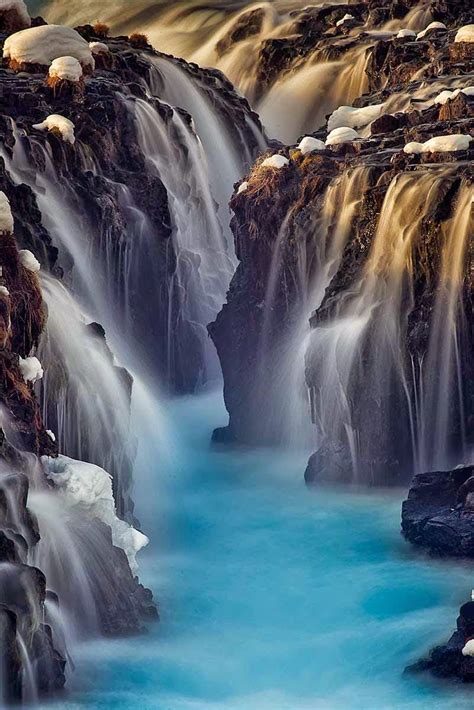 Brúarfoss Iceland Holidayspots4u Waterfall Nature Beautiful