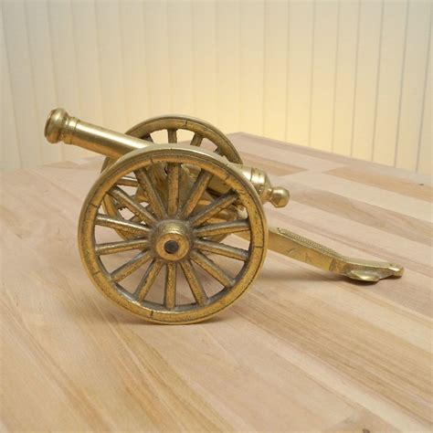 Army Cannon Vintage Solid Brass Quite Heavy Etsy Uk Cannon Solid