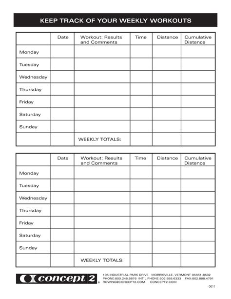 Fitness Planner Template Free
