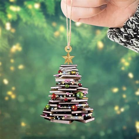 Book Christmas Tree Ornament Mpnice