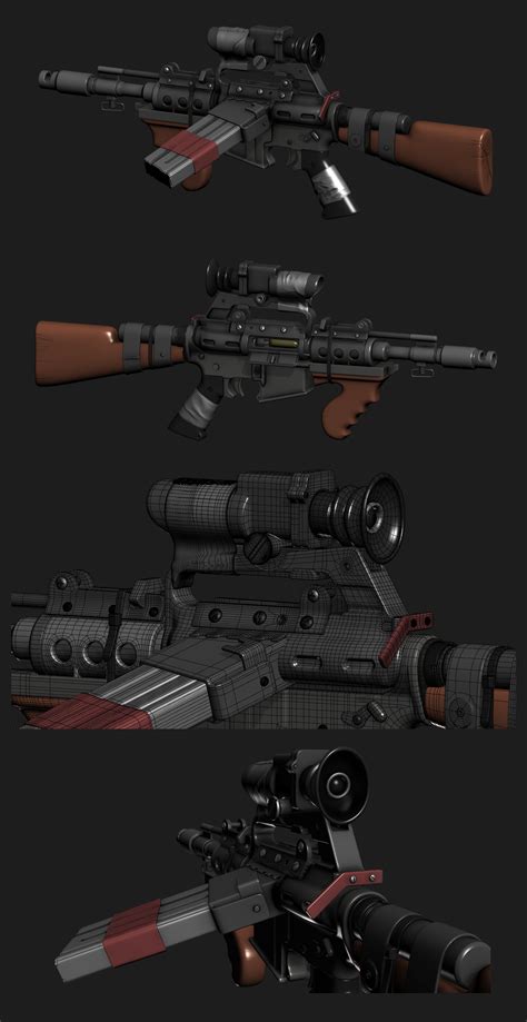 Artstation Makeshift Assault Rifle Wip