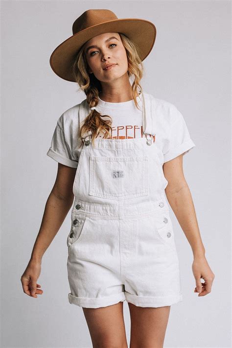 Levis Vintage Shortalls In White White Overalls Outfit Overalls