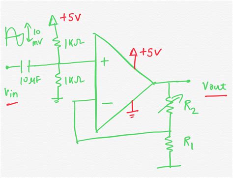 Non Inverting Op With Dc Bias Offset Question Electricalengineering