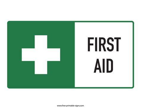 Printable First Aid Sign Free Printable Signs