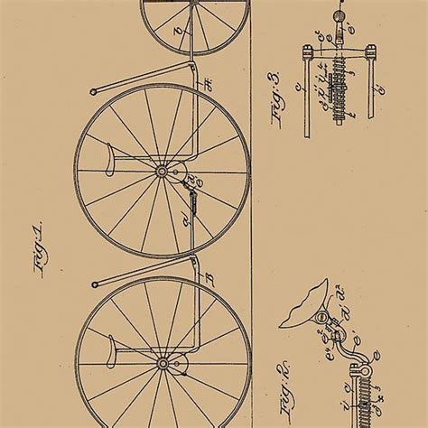 1890 Patent Velocipede Tandem Bicycle Archival History Invention