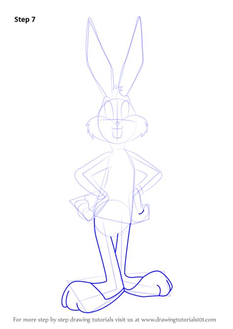 Step By Step How To Draw Bugs Bunny From Looney Tunes Drawingtutorials Com