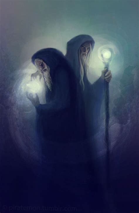 A Painting Of A Wizard Holding A Light In His Hand
