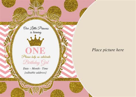 Royal Princess Invitation Templates Editable Docx Download