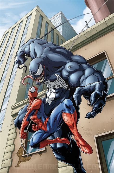 Spiderman Vs Venom By Enrico Galli Marvel Spiderman Marvel Villains