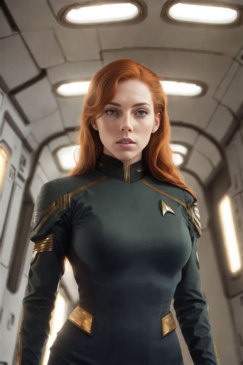 Beautiful Redhead Starfleet Officer In Star Trek Uniforms Beautiful Redhead Star Trek Art