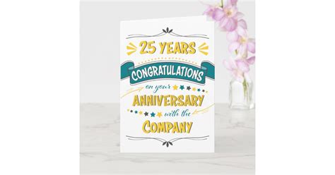 Employee 25th Anniversary Congratulations Word Art Card Zazzle