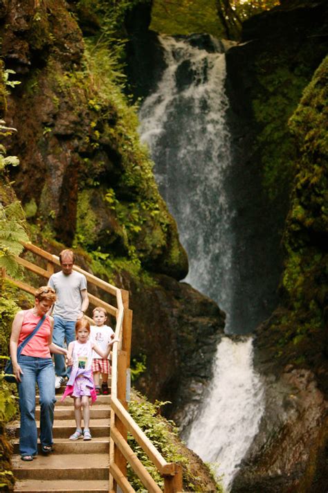 The visitors can walk up the concrete paths to reach different levels situated at different elevations. Glenariff Forest Park & Waterfalls - Experience Northern ...