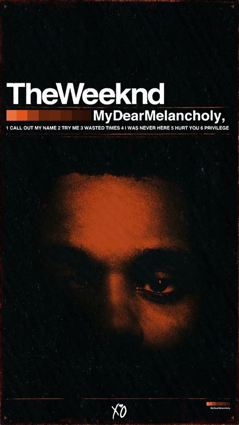 The Weeknd My Dear Melancholy Phone Wallpaper The Weeknd Album Cover