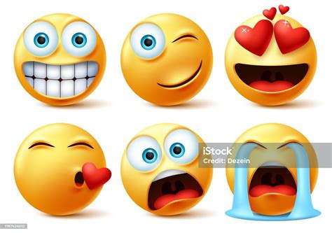 Smileys Emojis And Emoticons Face Vector Set Smiley Icon Or Emoticon Of