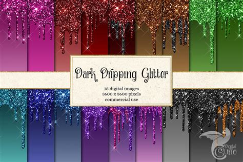 Dark Dripping Glitter Backgrounds By Digital Curio Thehungryjpeg