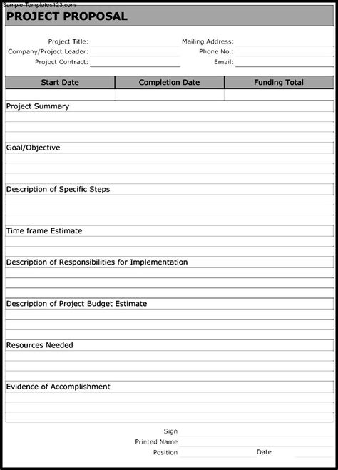 Free Project Request Form Template Printable Templates