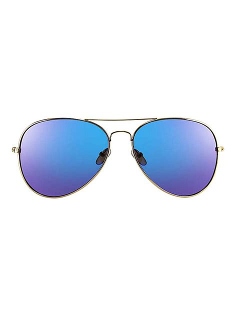 gold frame blue mirror lens aviator sunglasses with case 706433085286 ebay