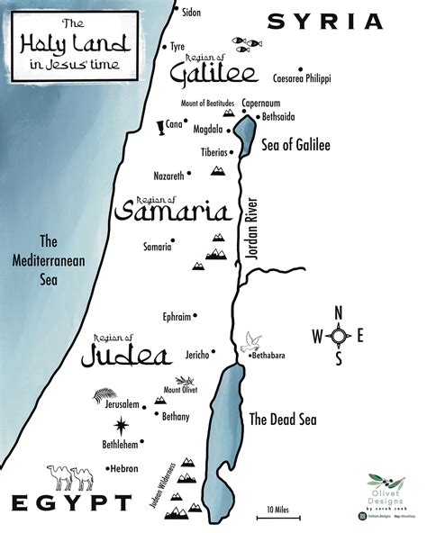 Digital Download Map Of Israel The Holy Land In Jesus Time Holy Land Christ Bible Scripture
