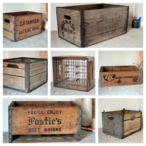 Vintage wooden crates, Vintage crates, Vintage boxes wooden