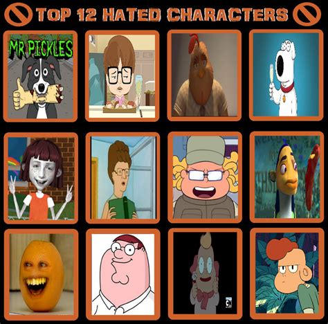 Meme Top 12 Hated Characters By Cartoonwatcher1997 On Deviantart
