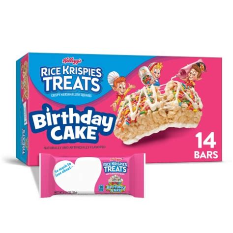 Kellogg S Rice Krispies Treats Birthday Cake Marshmallow Snack Bars Oz Kroger