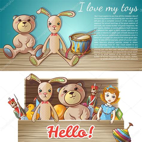 Kids Toys Banner Set ⬇ Vector Image By © Mogil Vector Stock 119532384