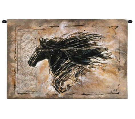 44x29 Black Beauty Horse Western Tapestry Wall Hanging Ebay