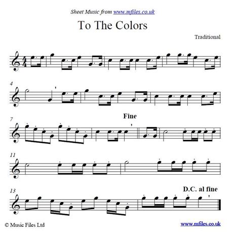 To The Colours A Military Bugle Call Associated With Us Forces And