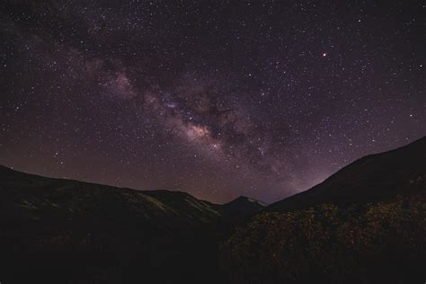 Milky Way Night Sky Mountains