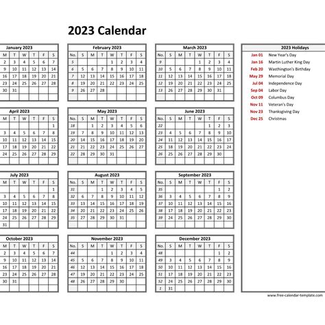 2023 Year Calendar Printable Qualads