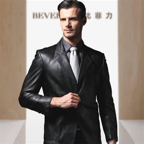 Orientvest Force Leather Suit Male Sheep Skin Leather Mens Suit