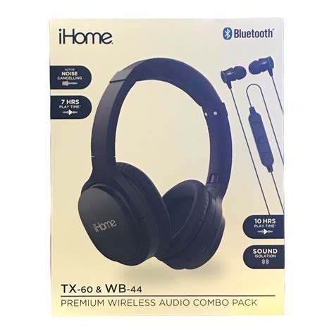 Ihome Wireless Noise Cancelling Headphones And Wireless Earbuds Combo