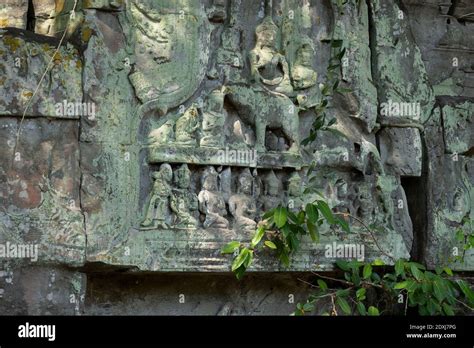 Bas Relief On The Walls Of Ta Prohm Stock Photo Alamy