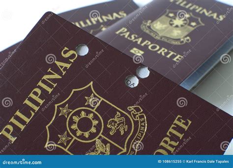 A Still Life Of A Old Hole Ridden Philippine Passport Stock Image