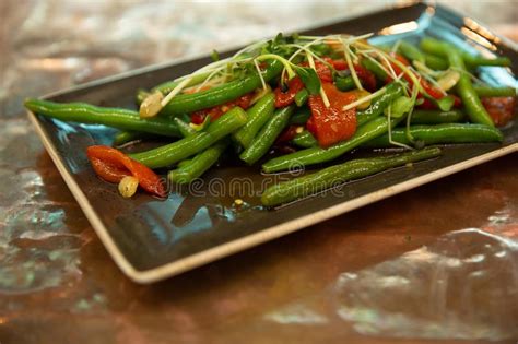Appetizer Of Grilled Vegetables Bell Peppers Asparagus Stock Image